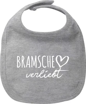 Produktbild von Huuraa Baby Lätzchen Ganderkesee verliebt Heather Grey Klettverschluss Baumwolle Latz Geschenkidee