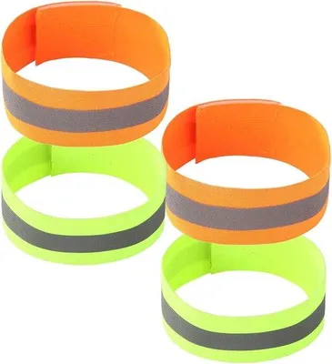 Produktbild von Elastische Fahrradklips mit reflektierenden Polsterbanden | Sicherheitsband mit reflektierenden Streifen | 4er Set | Fahrradzubehör