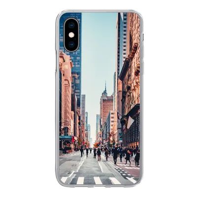 Produktbild von MuchoWow® Handyhülle Schutzhülle Hülle für iPhone X Veteranenparade in New York Silikon Softcase Handy Hülle - Handyhülle