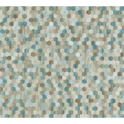 Produktbild von A.S. Création geometrische Tapete Asian Fusion asiatische Tapete Vliestapete blau beige grün 10,05 m x 0,53 m