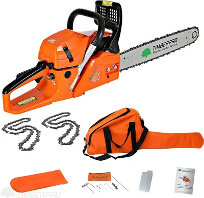 Produktbild von Kettensäge Benzin - 3,6 PS Motorsäge mit 50 cm Sägeblatt und 2 Ketten