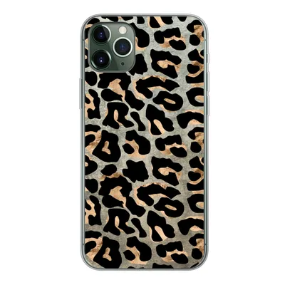 Produktbild von MuchoWow® Handyhülle Schutzhülle Hülle für iPhone 11 Pro Max Tiermuster - Panther - Braun Silikon Softcase Handy Hülle - Schutz