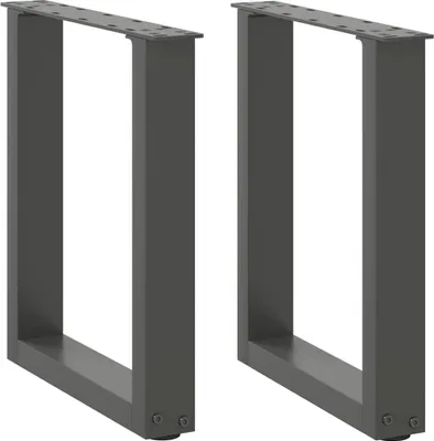 Produktbild von Couchtischbeine U-Form 2 Stk. Anthrazit 28x(42-43) cm Stahl