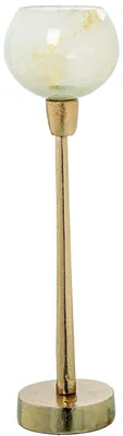 Teelichthalter Glas Aluminium Gold 10x10x44 cm
