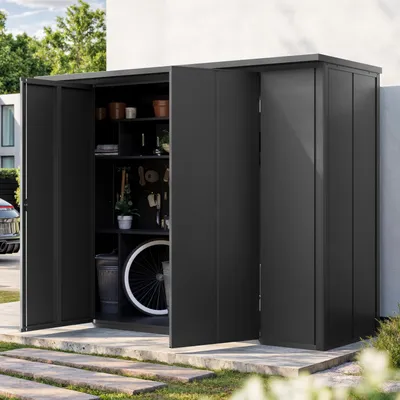 Immagine prodotto di GFP Primeyard Armadio da esterno in metallo 228x84x181 cm Casetta da giardino ntracite pavimento incluso