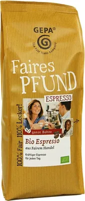 Produktbild von Gepa Faires Pfund Espresso, ganze Bohne, 500g