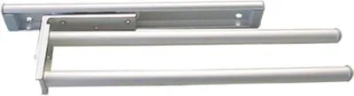 Produktbild von FACKELMANN Handtuchhalter / zweiarmig / Handtuchhalter mit Auszug / Maße (B x H x T): ca. 31 x 4 x 9 cm / Accessoires fürs Bad und WC / Material: Aluminium / Farbe: Silber / Breite: ca. 31 cm