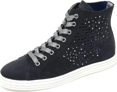 Produktbild von C7560 sneaker donna HOGAN REBEL R182 scarpa blu H forata shoe woman