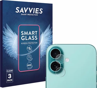 Produktbild von 3x Savvies Schutzglas Folie für Apple iPhone 16 (NUR Kameraschutz) 9H Panzer Schutzfolie Glas Displayschutz klar transparent