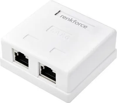 Image de Renkforce Adaptateur réseau en saillie CAT 6 2 ports blanc (RF-4540914)