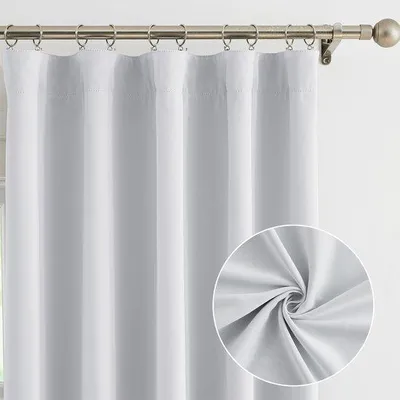 Obrázek produktu pro Sada závěsů Ibenzoa® Verdunkelungs (2 kusy), s tepelnou izolací, rozměry 175 x 140 cm, bílá barva, s volánovou páskou, zajišťuje zatemnění v rozsahu 80–90 % a je vhodná do ložnice i obývacího pokoje