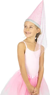 Immagine prodotto di Cappello da principessa per bambine accessorio di carnevale rosa-argento - taglia unica
