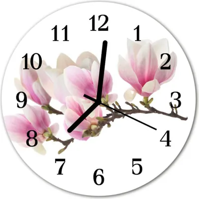 Produktbild von Glasuhr Wanduhr Küchenuhr Echt-Glas 30fi cm Magnolie rosa