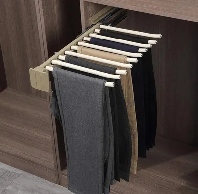 Image de Cintre en acier avec revêtement antidérapant pour 10 pantalons