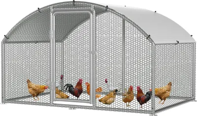 Immagine prodotto di ISOISL, pollaio 3x2x2 metri con tetto a cupola, recinto per galline, gabbia per piccoli animali, voliera con tetto in polietilene