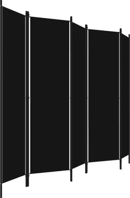 Produktbild von "im Sonderangebot" 5-tlg. Raumteiler Paravent Elegantes Design - Trennwand/Sichtschutz - Schwarz 250x180 cm DEMöbel 8448882