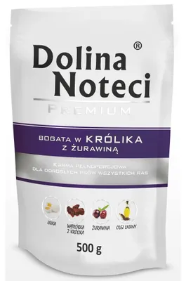 Obrázek produktu pro Dolina Noteci 5902921300847, Dospělý jedinec, Jakékoli plemeno, Obrovský (> 45 kg), Velký (26 až 44 kg), Střední (11 - 25kg), Brusinka, Králík, 500 g