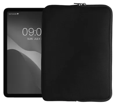 Produktbild von kwmobile Schutzhülle aus Canvas kompatibel mit 9,7"-11" Tablet Hülle - Canvashülle für Tablet mit Reißverschluss - Schwarz