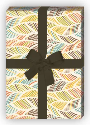 Produktbild von Abstraktes Geschenkpapier mit Feder Wellen, bunt - G9929, 32 x 48cm