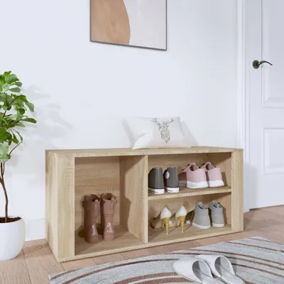 Produktbild von The Living Store Schuhregal Sonoma-Eiche 100x35x45 cm Holzwerkstoff