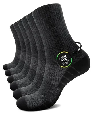 Productafbeelding van Sportsokken, 6 paar, voor heren en dames. Tennissokken, hardloopsokken, wandelsokken. Ademend, katoen. Zwart, wit, grijs. Maat 35-38