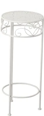 Immagine prodotto di Tavolino alto bianco in metallo Tavolino per telefono Tavolino per piante Portafiori Tavolino (tavolino centrale: 25 x 60 cm)