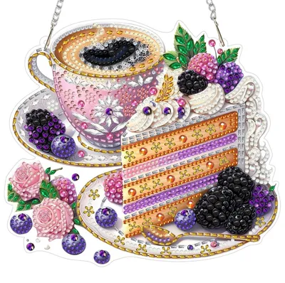 Productafbeelding van 5D Diamantverfset, set van hangers, dessertthema, zonnewijvers, raamdecoraties, knutselset voor volwassenen en kinderen