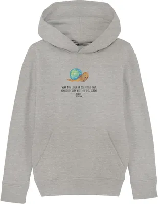 Produktbild von Mr. & Mrs. Panda Kinderpullover Schnecke Sir 7-8 Jahre (122/128) - Heather Grey - Geschenk, Weisheit, Kapuzenpullover, Lustige Sprüche, Schnecken, Lebensmut, Sweatshirt