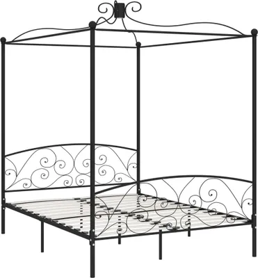 Produktbild von Himmelbett-Gestell Schwarz Metall 180 x 200 cm