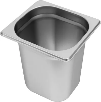 Zdjęcie produktu dla Pojemnik GN na posiłki, gastronomiczny 1/6 Mega-M ze stali nierdzewnej, 176x162x200 mm