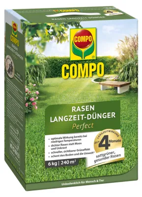 Produktbild von Rasen-Langzeit-Dünger COMPO Perfect 6 kg 240 m²