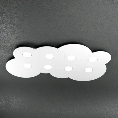 Image de Plafonnier moderne Nuage Métal Blanc 8 Lumières Gx53