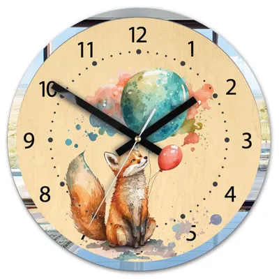 Produktbild von ModernClock, Wanduhr, Wanduhr für Kinder, Fuchs ballon, 30cm