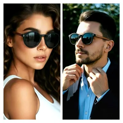 Produktbild von Holz Runde Polarisierte Sonnenbrille - Holz Sonnenbrille für Damen und Herren als Geschenkidee