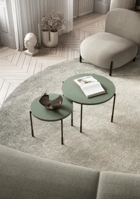 Zdjęcie produktu dla Stolik kawowy okrągły 64 cm mały ława do salonu MDF stół glamour retro