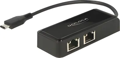 Immagine prodotto di DELOCK Adapter SuperSp. USB3.1 Gen1 + USB/C > 2x Gigabit LAN