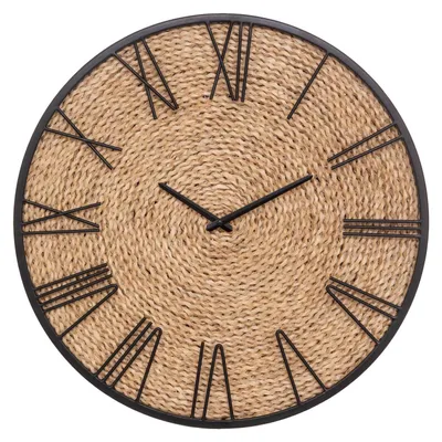 Produktbild von Wanduhr/Wanduhr Mumbai - Dia 50 cm - Metall/Jute - beige/schwarz - Kuche/Zimmer