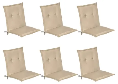 Produktbild von Beautissu 6er Set Niedriglehner Auflage Gartenstuhl Loft NL, 100x50x6cm, Natur