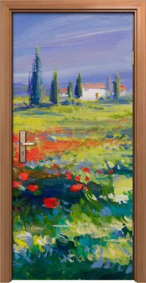 Produktbild von Türposter 90x200 cm Türaufkleber Türtapete Türfolie Klebefolie Landschaft Wiesen Frühlings Blumen