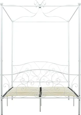Produktbild von "2026 Aktion"Himmelbett-Gestell - CLORIS - Doppelbett - Robust und langlebig - Weiß Metall 120 x 200 cm - Einfache Montage -  - DEMöbel6866895