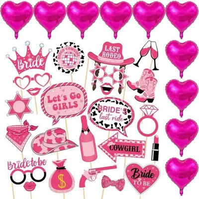 Produktbild von Festlichkeitsartikel - 35 Stück - Ideal für Hochzeiten - Inklusive Luftballons - Perfekt für Fotoboxen - Partyzubehör