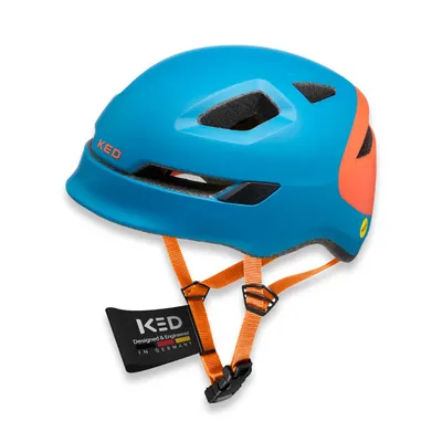 Produktbild von KED Pop II Kinder Fahrradhelm Mit Optimierter Passform Und LED Rücklicht – Verbesserte Belüftung Farbe: Pop II Petrol Orange Matt Größe: 48-52 (S)