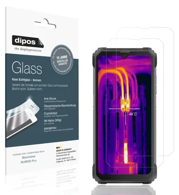Immagine prodotto di 2x Pellicola Protettiva per Blackview BL8800 Pro Protezione Vetro Flessibile 9H dipos