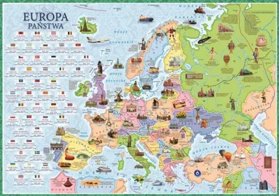 Produktbild von Europa - Länder. Laminierte Karte. Markierung auf der Karte. Erschienen 2024. Demart