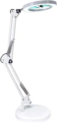 Productafbeelding van Vergrootglas Lamp - Tafelverlichting - Detailwerk - 8x Vergroting - 16.5 cm Lens - Wit
