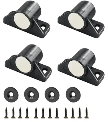 Obrázek produktu pro 4 kusy magnetických zámků pro nábytek a dveře, černé barvy, vhodné pro skříně a dveře
