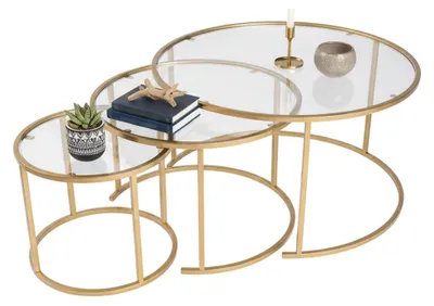 Produktbild von Rowan - Couchtisch, 80x80x43h cm, gold
