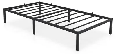 Zdjęcie produktu dla Łóżko Metalowe 100x200 cm Łóżko Gościnne Składane Metalowy Stelaż i Rama Czarne 6 nóżek 10 listew