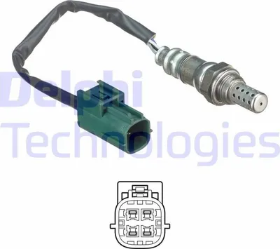 Produktbild von DELPHI Lambdasonde für NISSAN MICRA III (K12) vor-Kat Beheizt 270mm ES20643-12B1