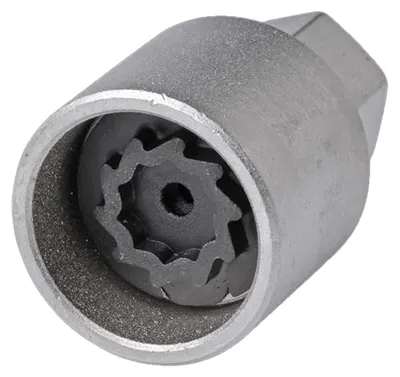 Imagen del producto de Tuerca antirrobo para llantas - Sistema de seguridad para ruedas - Acero de alta calidad - Adaptador para antirrobo de llantas - Compatible con vehículos VW - Llave para antirrobo de llantas